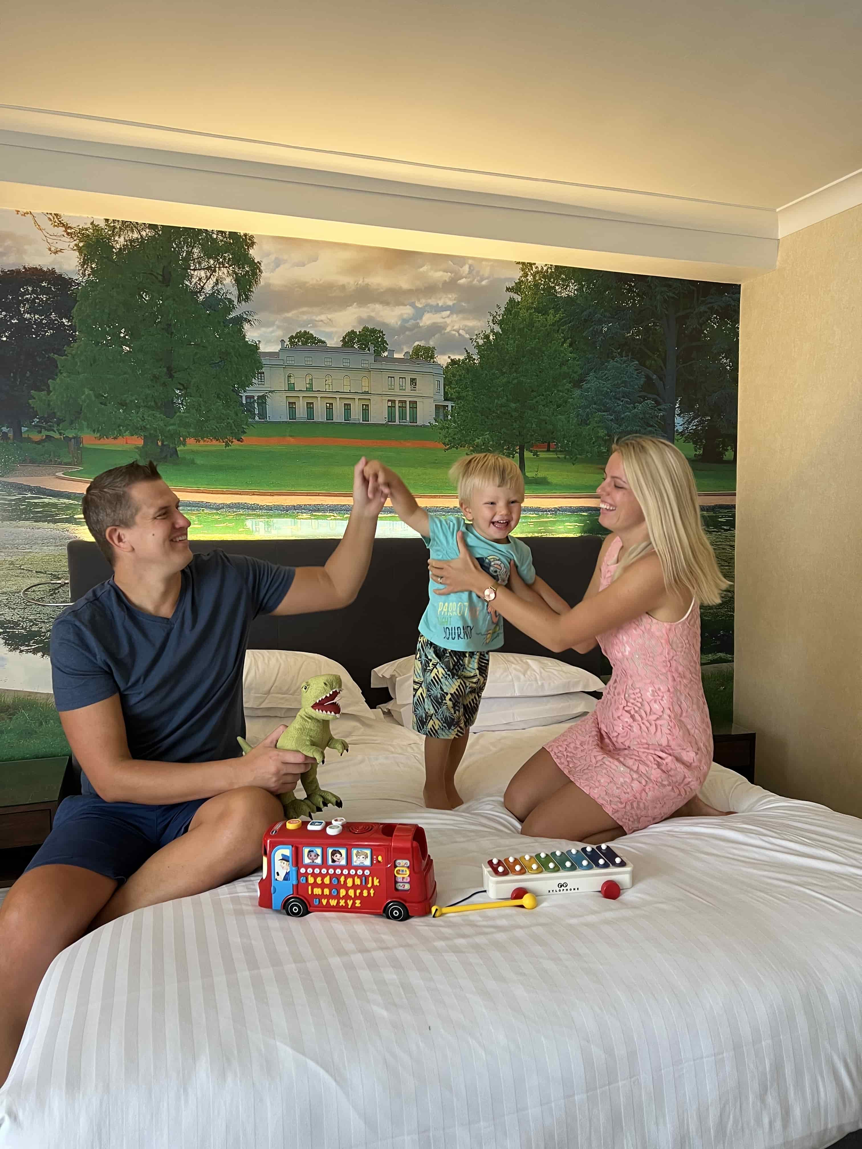Family spending time in Gloucester Hotel room
